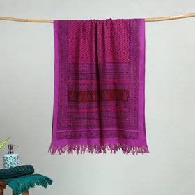 Purple Bagh Hand Block Print Cotton Handloom Towel