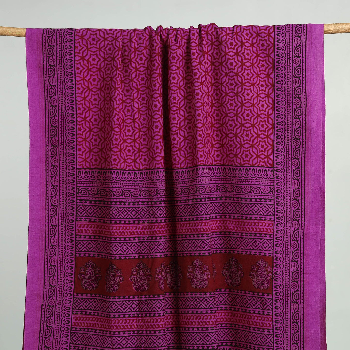 Purple Bagh Hand Block Print Cotton Handloom Towel