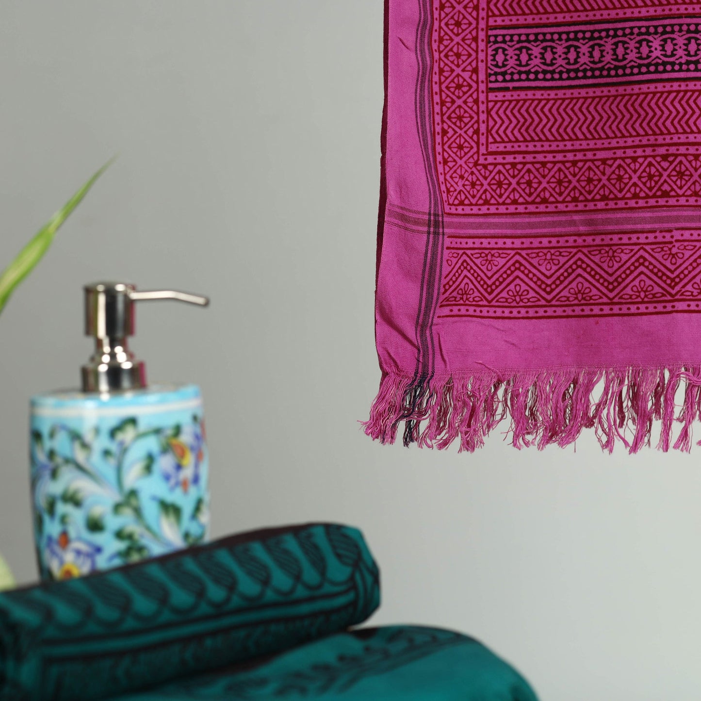 Purple Bagh Hand Block Print Cotton Handloom Towel