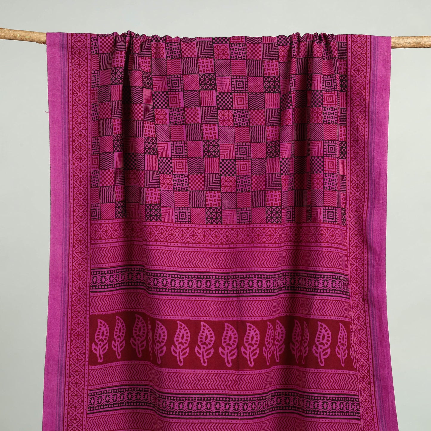 Purple - bagh hand cotton handloom towel 53 - handcrafted
