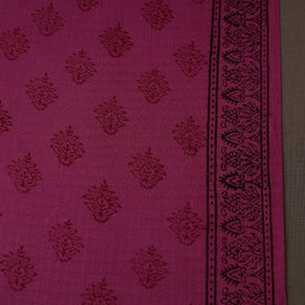 Purple Bagh Hand Block Print Natural Dye Stripe Cotton Fabric