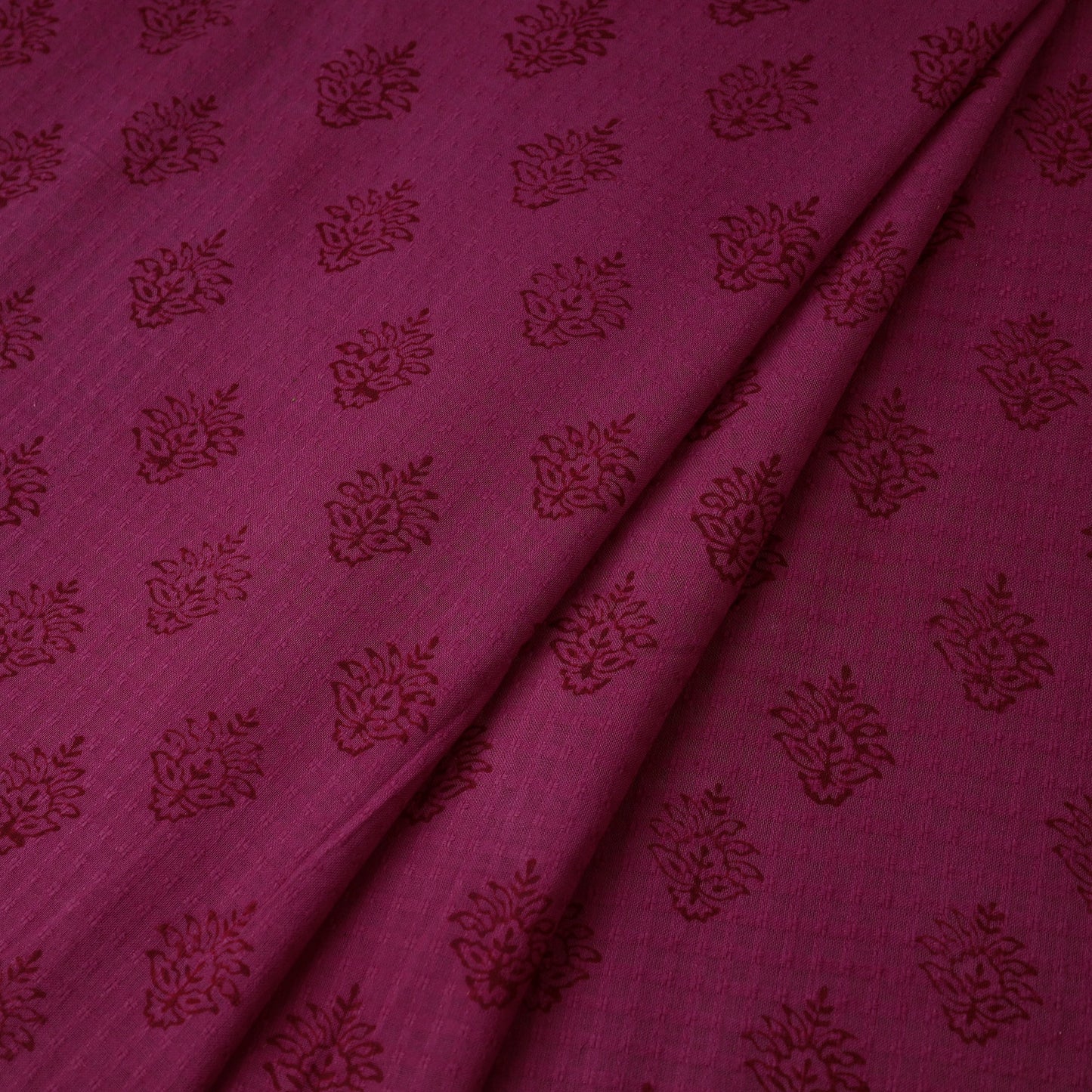 Purple Bagh Hand Block Print Natural Dye Stripe Cotton Fabric