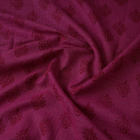 Purple Bagh Hand Block Print Natural Dye Stripe Cotton Fabric