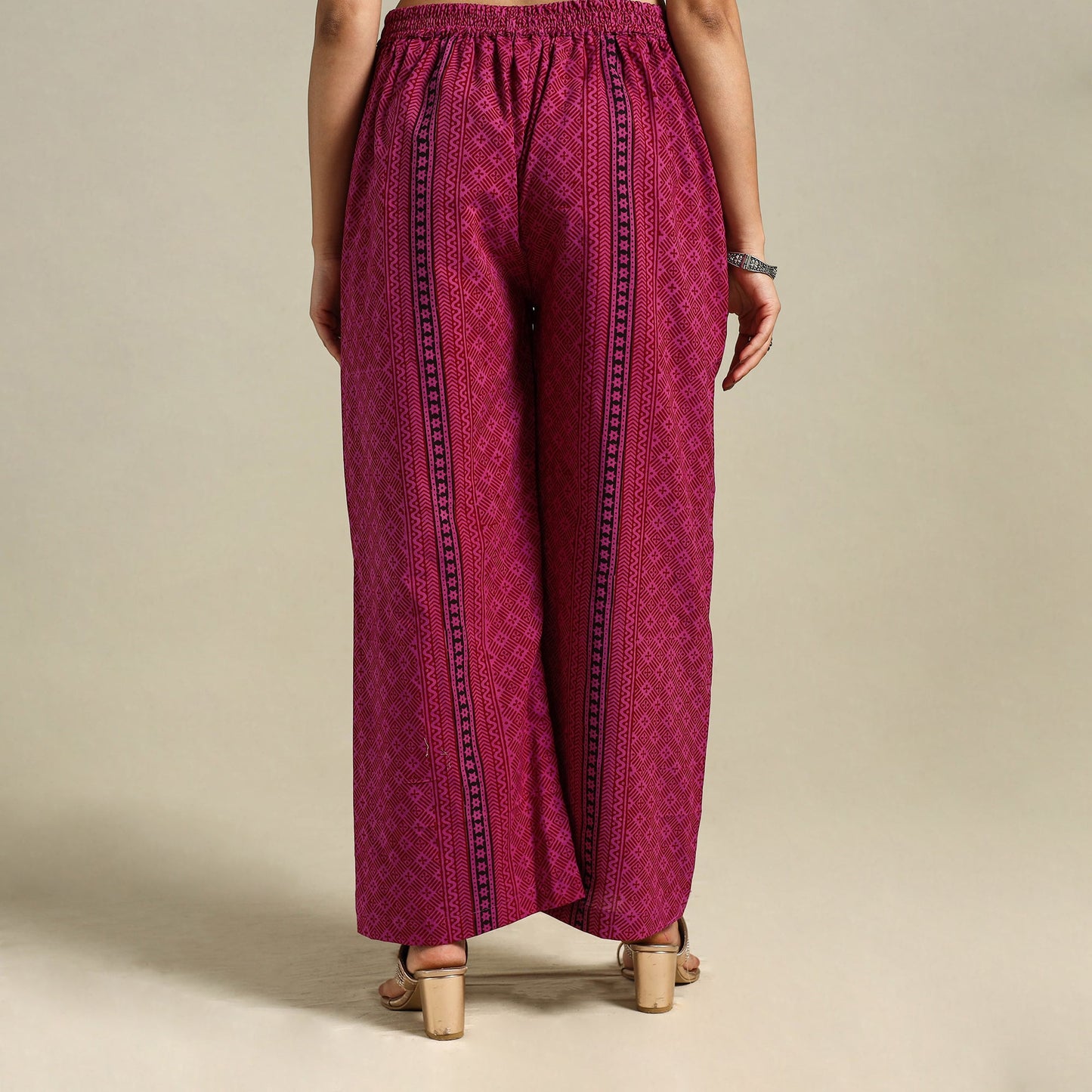 Purple Bagh Block Print Natural Dyed Cotton Palazzo