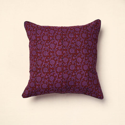 Purple Bagh Block Printed Cotton Cushion Cover (16 x 16 in) 08