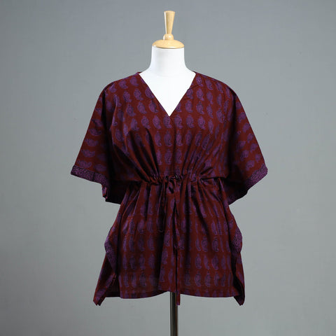 Buy Bagh Block Printed Cotton Kaftan with Tie-Up Waist Online at iTokri.com