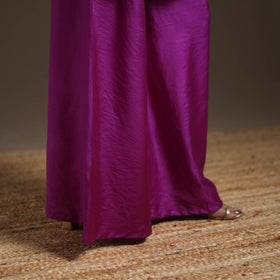 Purple - banarasi with gota work meena weaving silk cotton