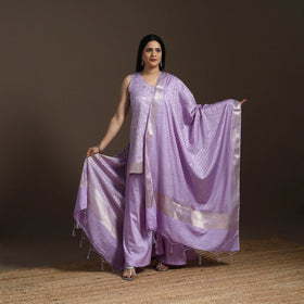 Purple - banarasi tanchoi silk cotton palaazo set for women