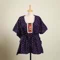 Purple - bandhani cotton kaftan with desert embroidery