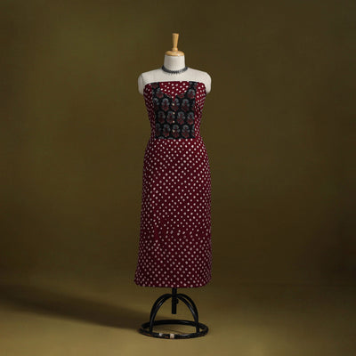 Bandhani patchwork cotton unstitched kurta material (3m) 06