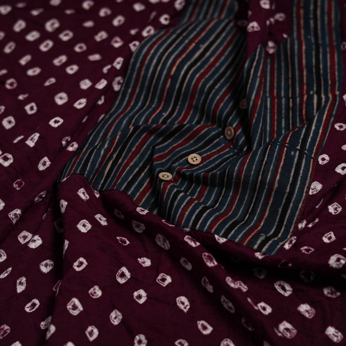 Bandhani patchwork cotton unstitched kurta material (3m) 07