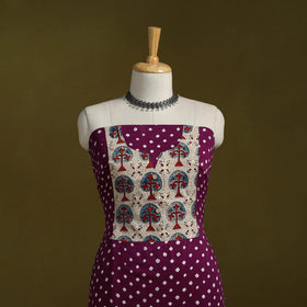 Bandhani patchwork cotton unstitched kurta material (3m) 12