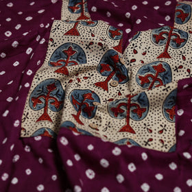 Bandhani patchwork cotton unstitched kurta material (3m) 12