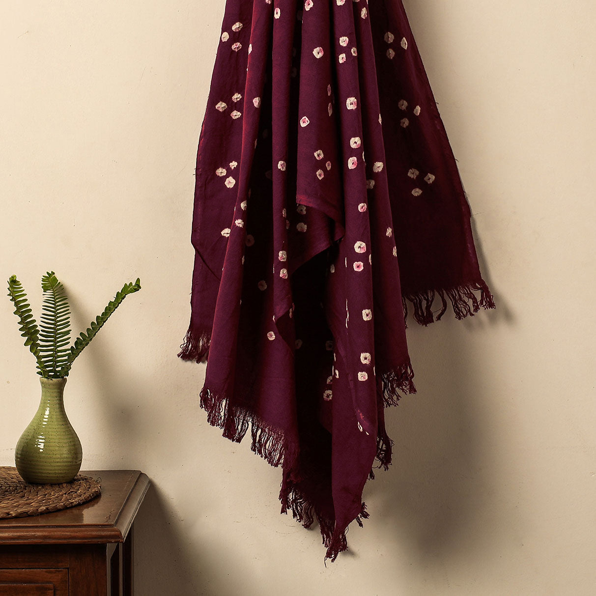 Purple - Bandhani Tie-Dye Pure Handloom Cotton Towel