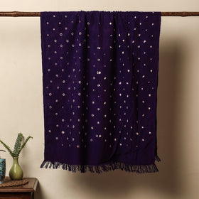 Purple Bandhani Tie-Dye Pure Handloom Cotton Towel