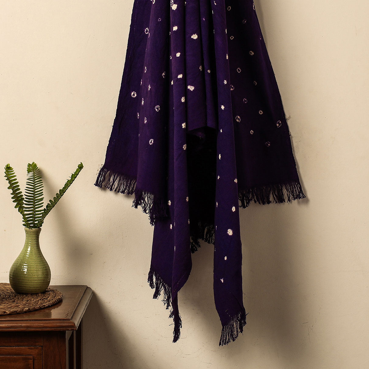 Purple Bandhani Tie-Dye Pure Handloom Cotton Towel