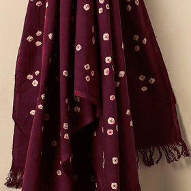 Purple - Bandhani Tie-Dye Pure Handloom Cotton Towel