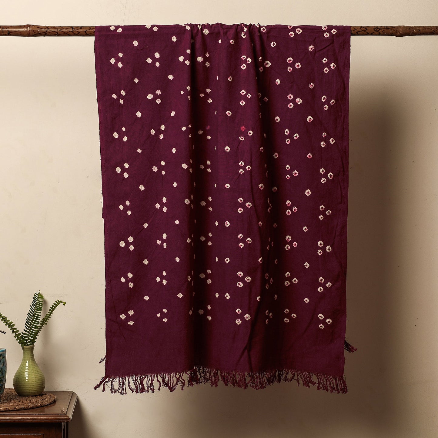 Purple - Bandhani Tie-Dye Pure Handloom Cotton Towel