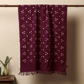Purple - Bandhani Tie-Dye Pure Handloom Cotton Towel