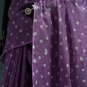 Bandhani tie-dye kota doria cotton saree 14 - handcrafted
