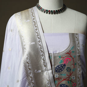 Bangalore silk paithani 3pc unstitched dress material 22