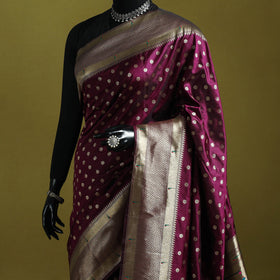 Purple - bangalore silk paithani saree 01 - handcrafted