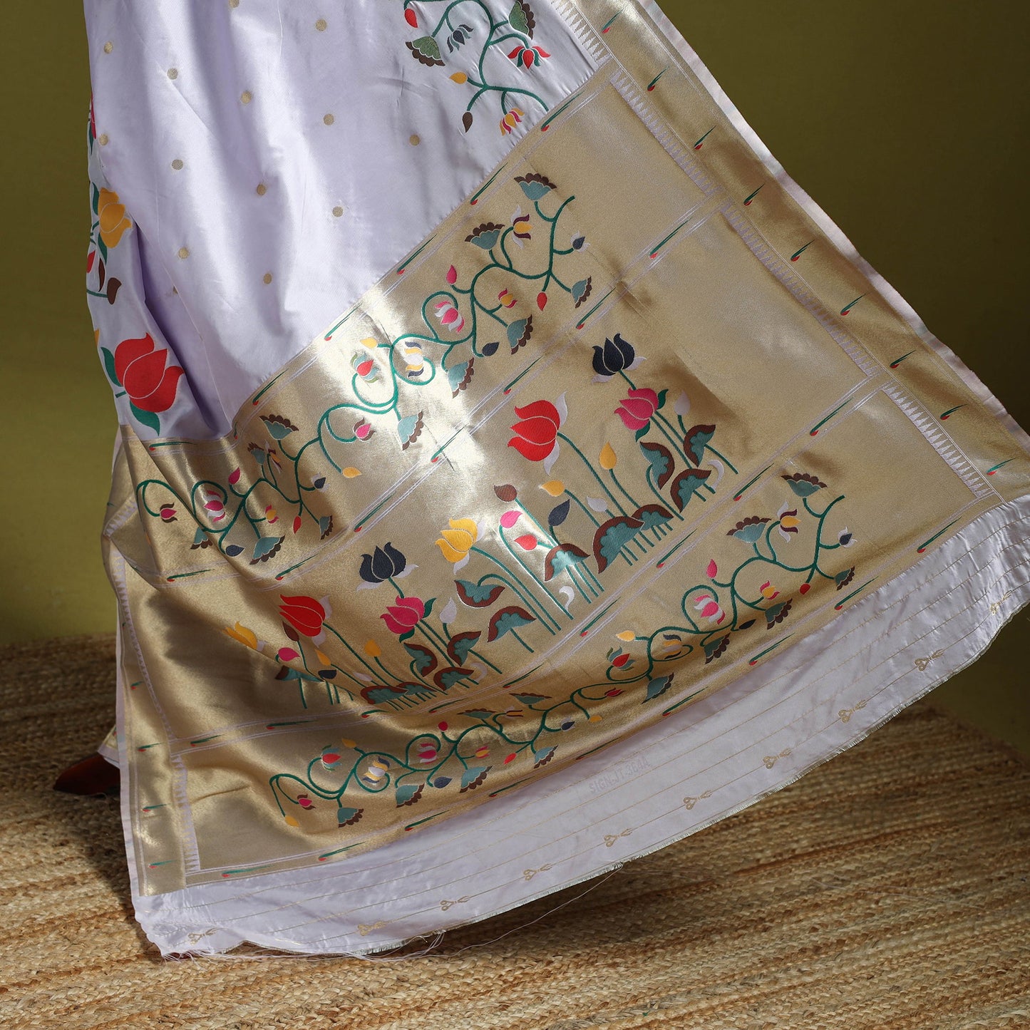 Purple - bangalore silk paithani saree 05 - handcrafted