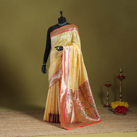 Purple - bangalore silk paithani saree 07 - handcrafted