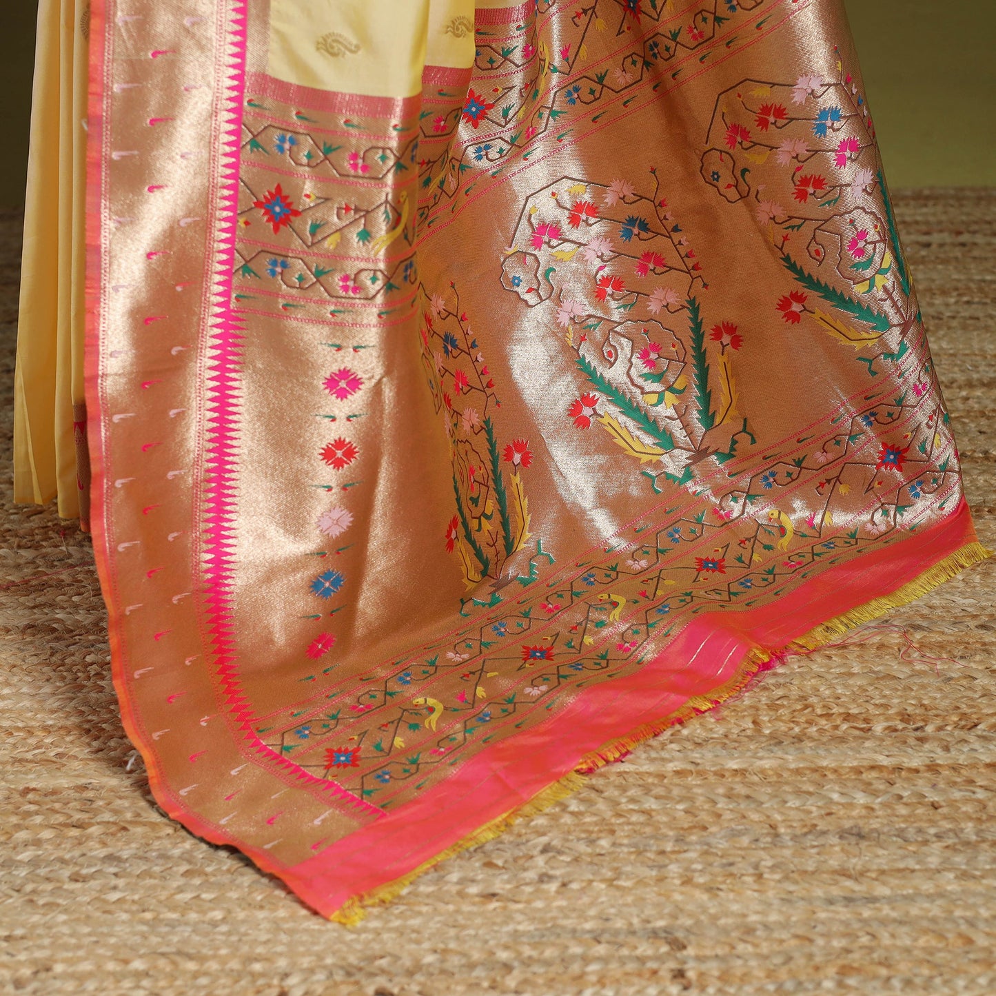 Purple - bangalore silk paithani saree 07 - handcrafted