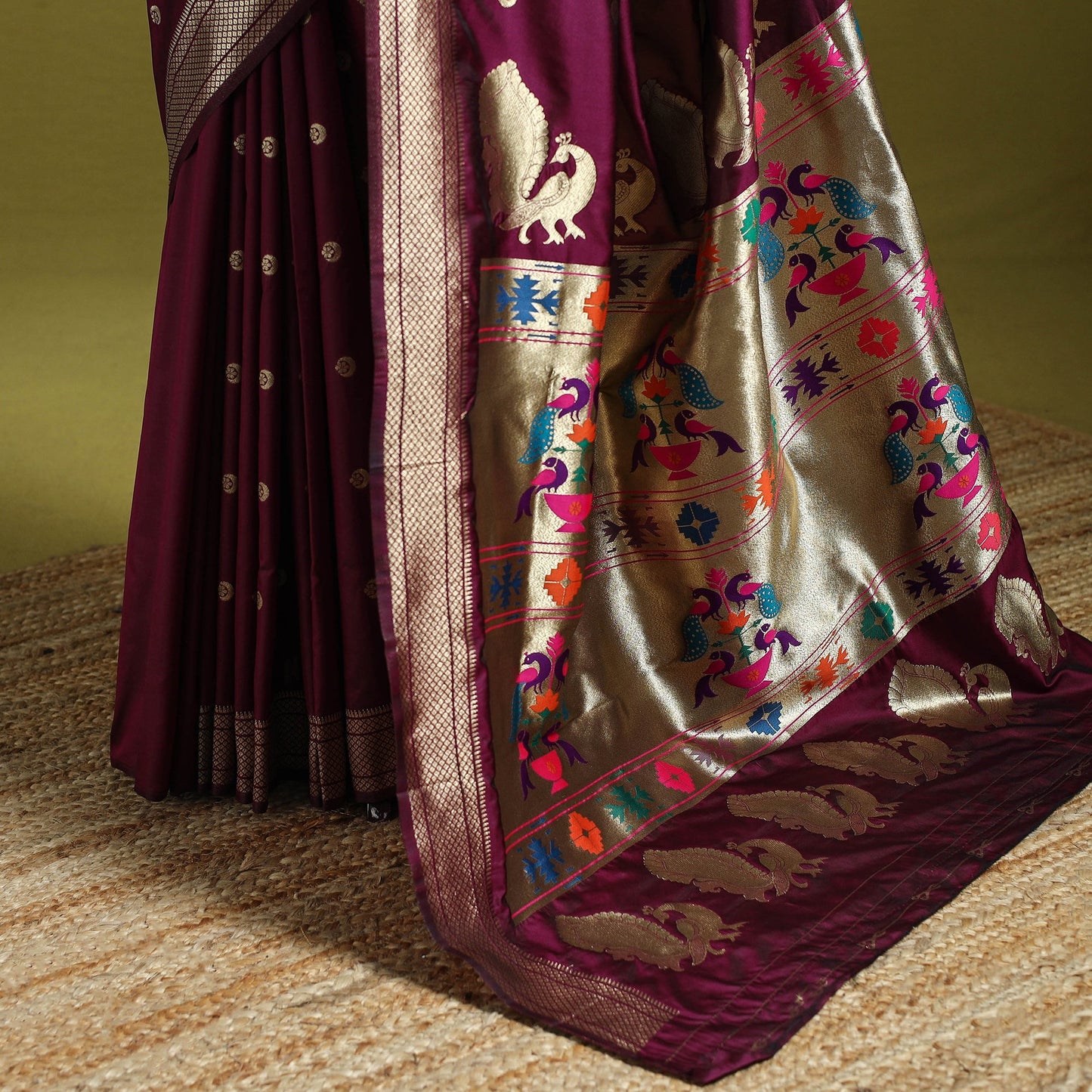 Bangalore silk paithani saree 14 - handcrafted