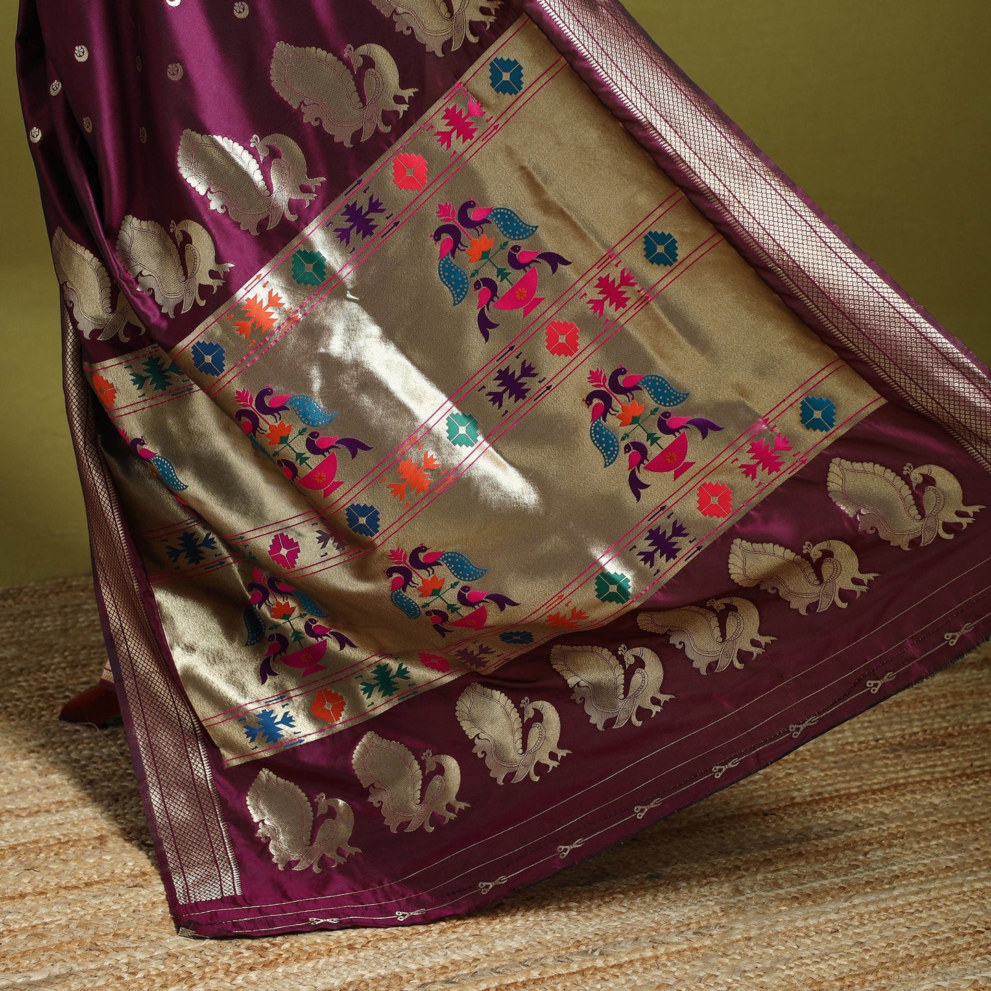 Bangalore silk paithani saree 14 - handcrafted