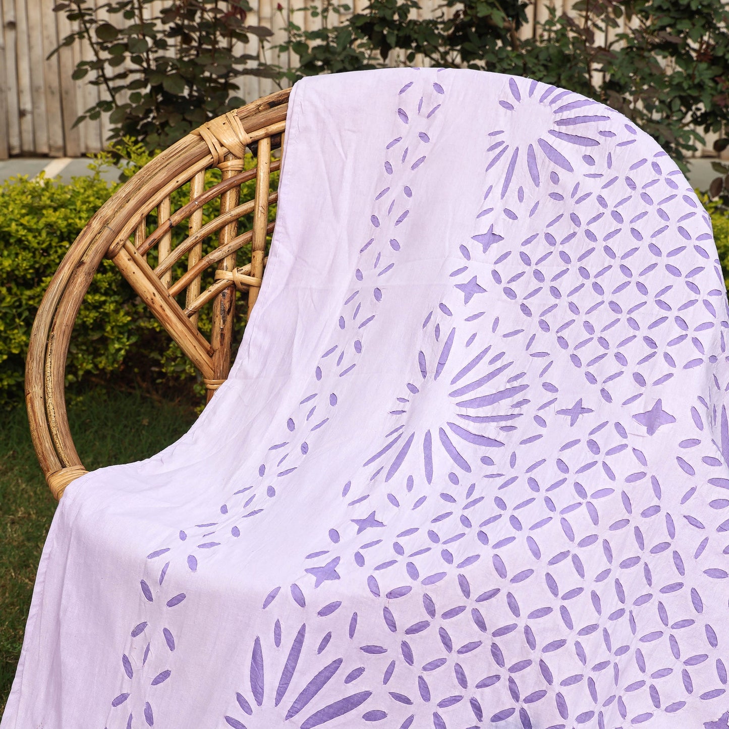  Barmer Applique Cut Work Cotton Double Bed Cover with Pillow Covers 