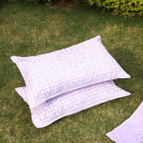  Barmer Applique Cut Work Cotton Double Bed Cover with Pillow Covers 
