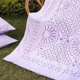  Barmer Applique Cut Work Cotton Double Bed Cover with Pillow Covers 