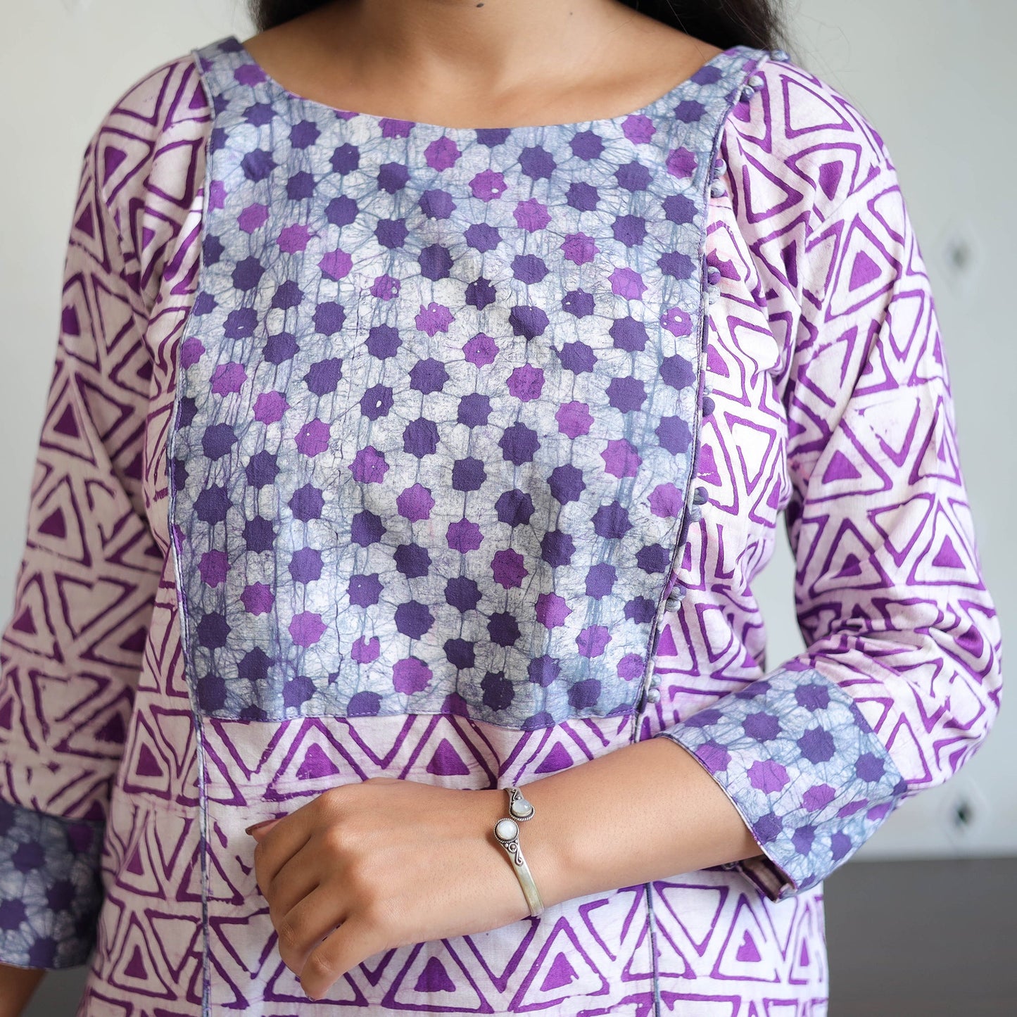 Buy Purple Batik Print Kurti Set – Cotton Suit Online