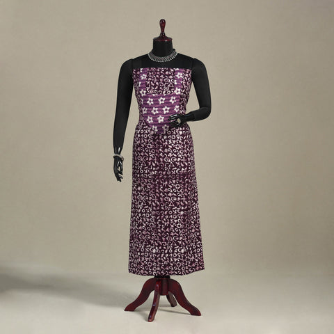 Purple - batik patchwork cotton unstitched kurta material