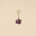 Beaded fabart flower keychain 67 - handcrafted