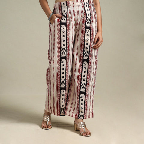 Purple - beige - bagh natural dyed cotton palazzo 24