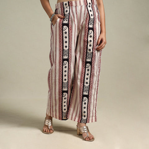 Purple - beige - bagh natural dyed cotton palazzo 24