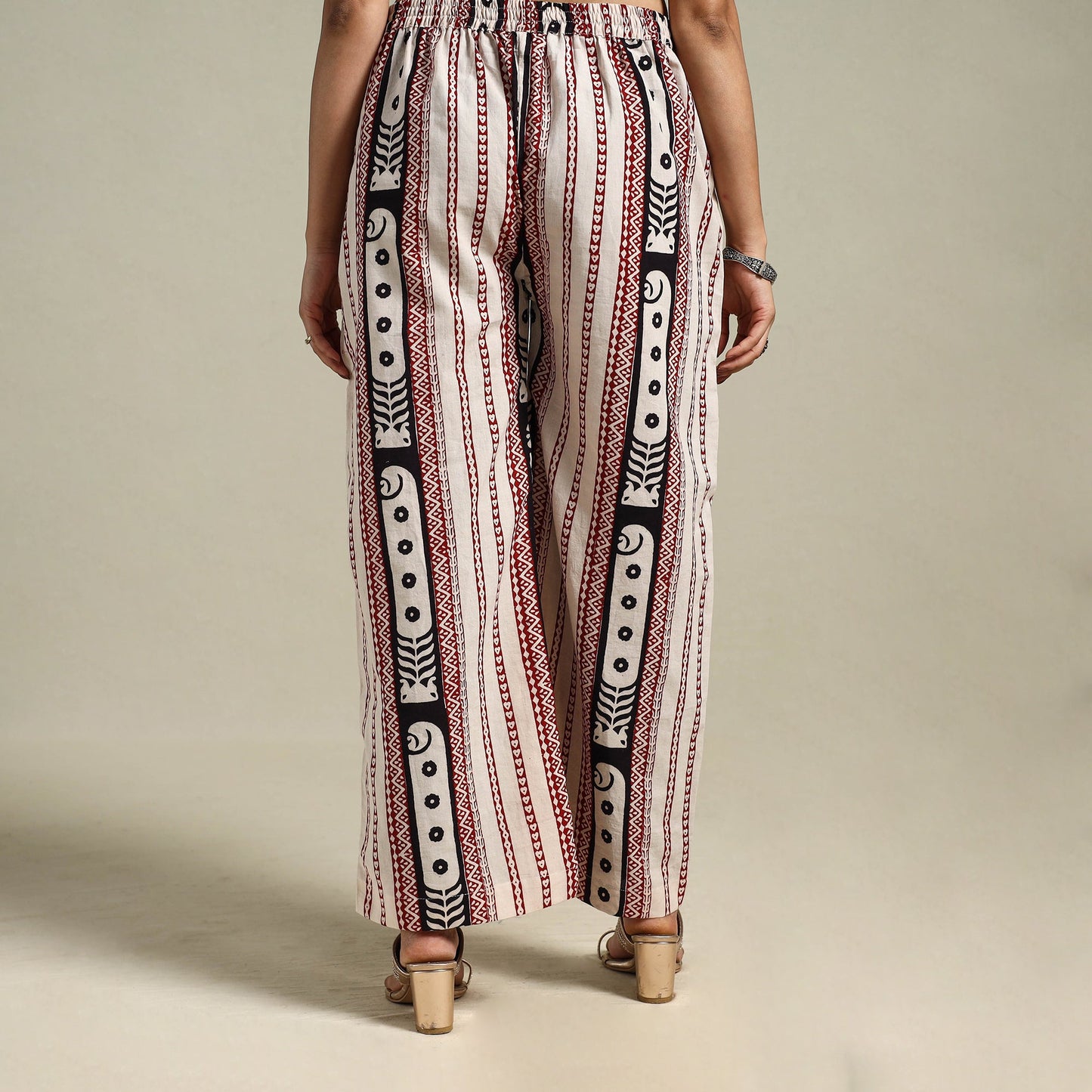 Purple - beige - bagh natural dyed cotton palazzo 24