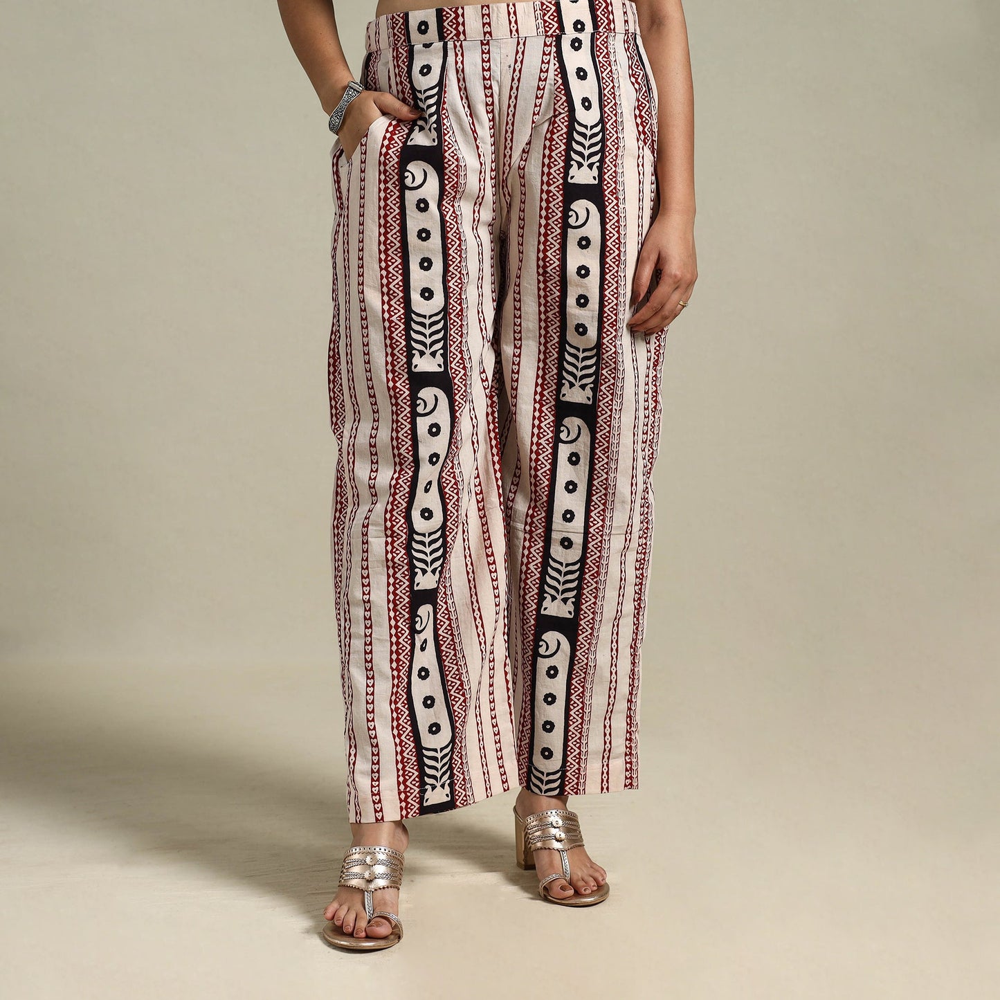 Purple - beige - bagh natural dyed cotton palazzo 24