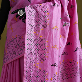 Bengal hand embroidered silk nakshi kantha saree 28