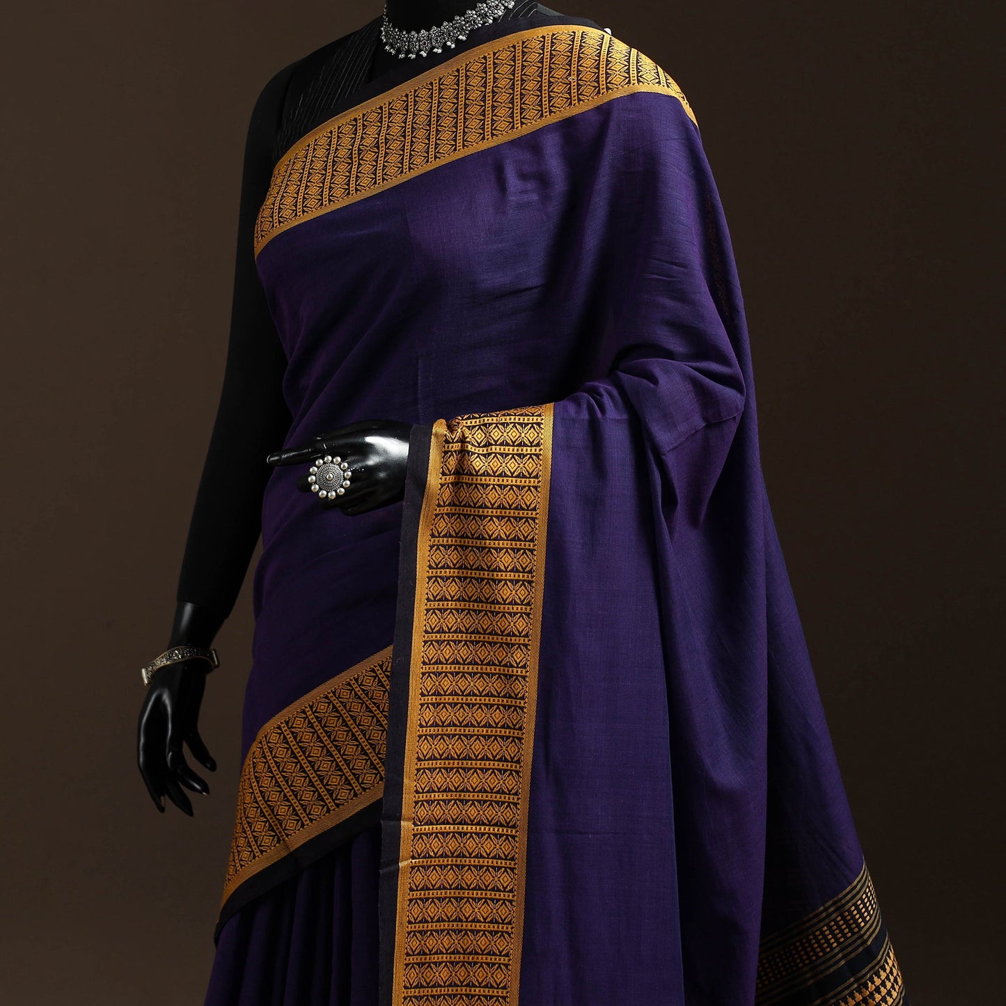 Purple - bengal handwoven cotton begumpuri saree 07