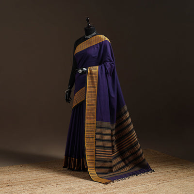 Purple - bengal handwoven cotton begumpuri saree 07