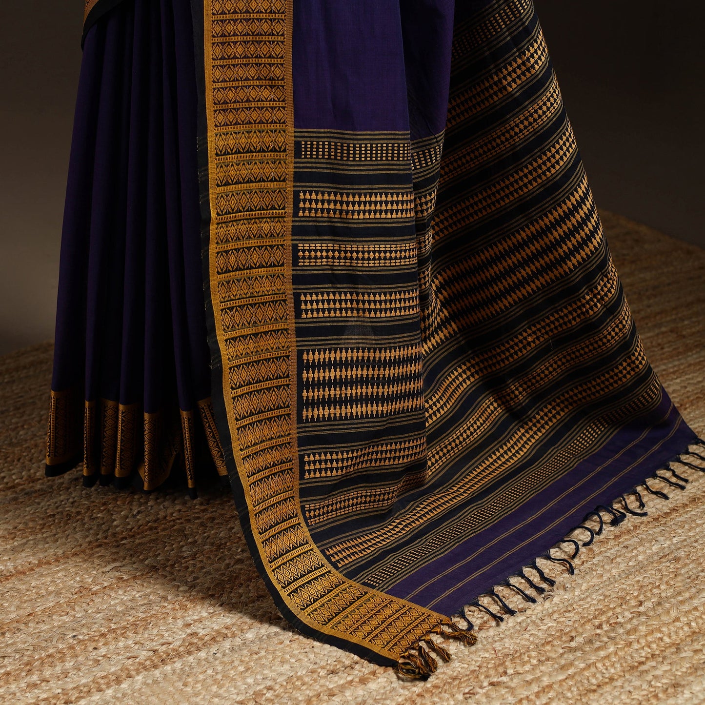 Purple - bengal handwoven cotton begumpuri saree 07