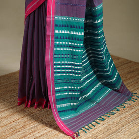 Purple - bengal handwoven cotton begumpuri saree 20