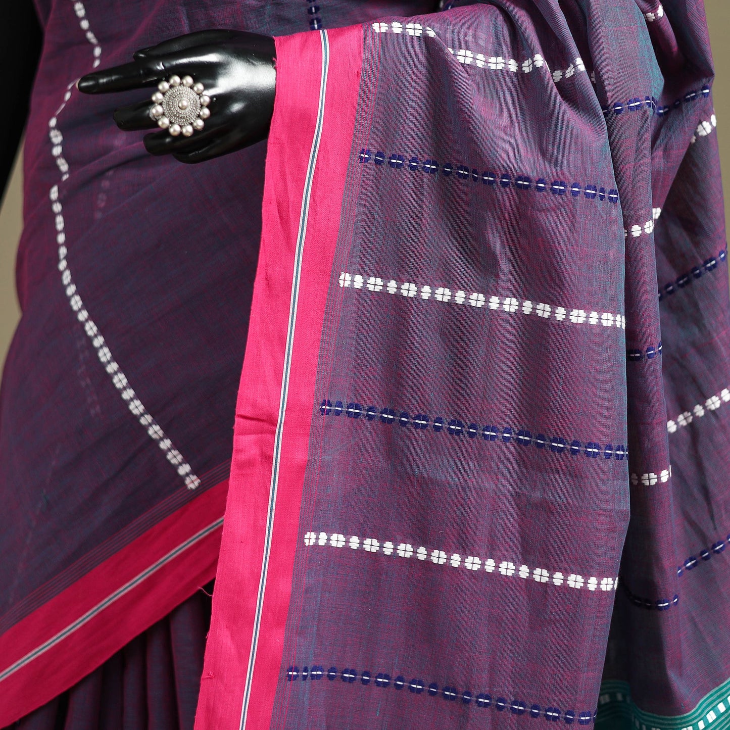 Purple - bengal handwoven cotton begumpuri saree 20