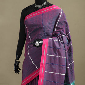 Purple - bengal handwoven cotton begumpuri saree 20