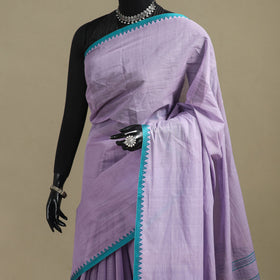Purple - bengal handwoven cotton begumpuri saree 25