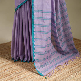 Purple - bengal handwoven cotton begumpuri saree 25
